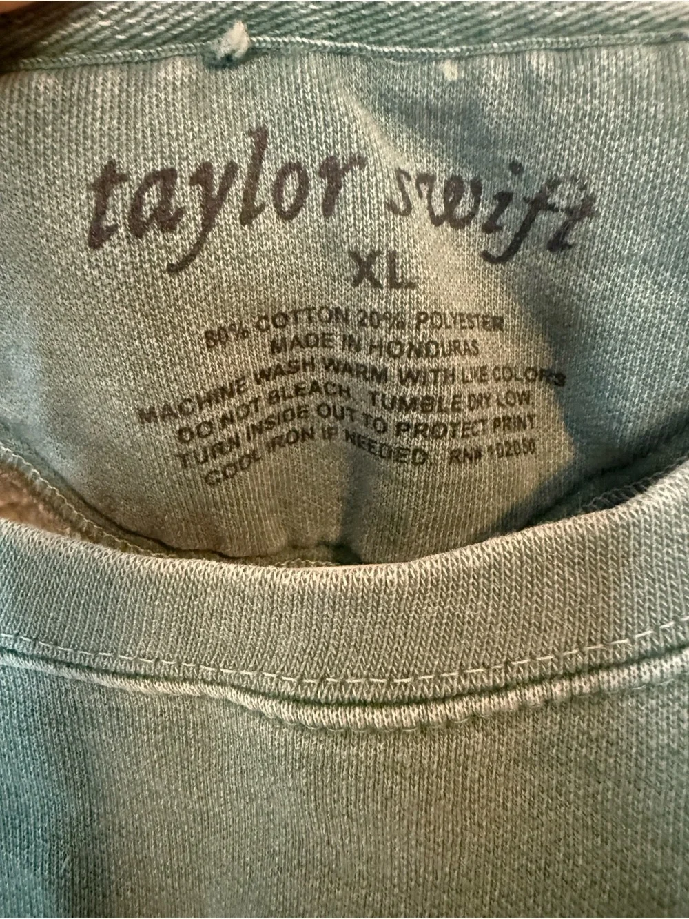 Taylor Swift "you heard the rumors from Inez" Green Embroidered sweatshirt - Picture 3 of 5